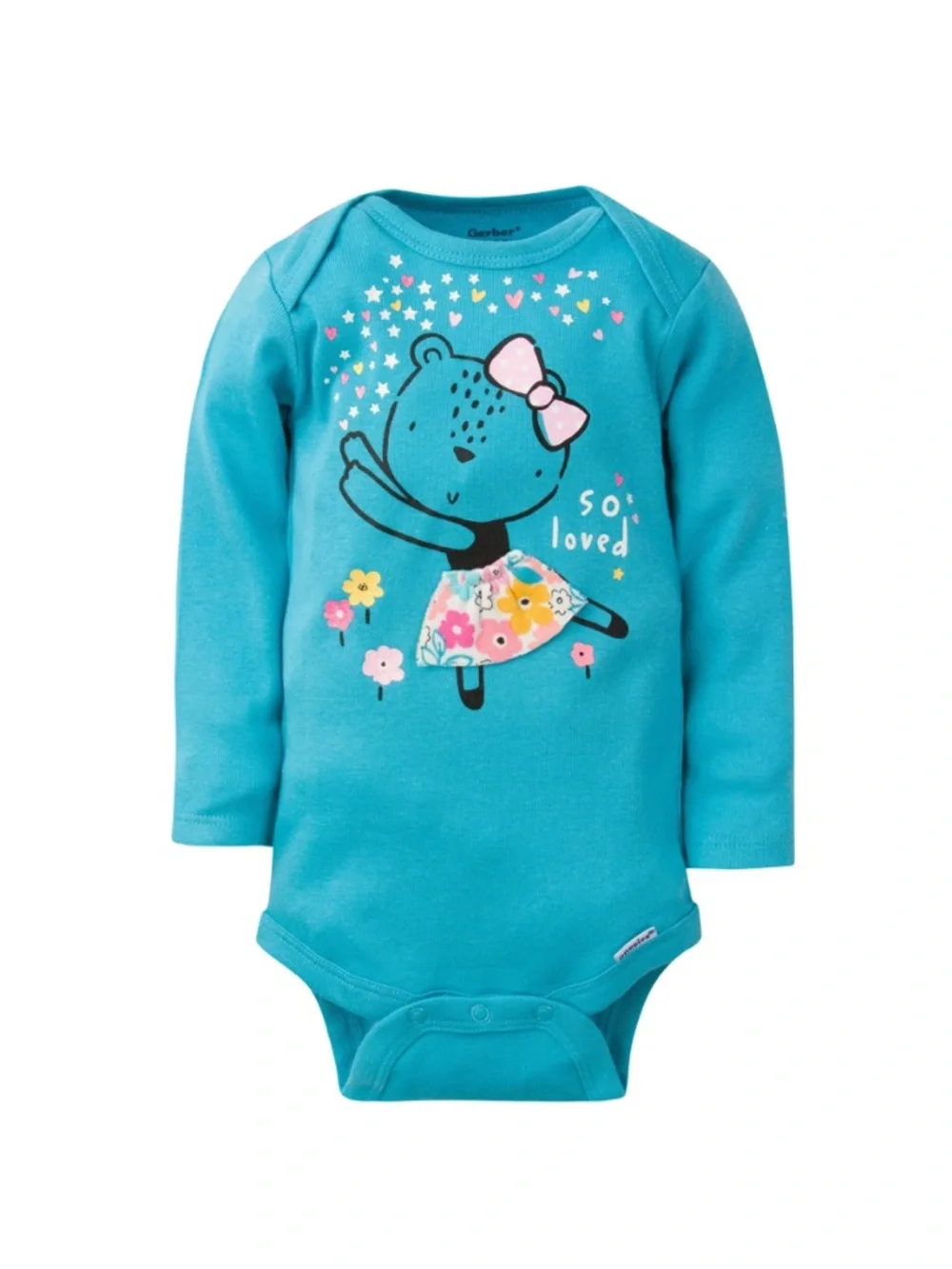 Gerber Baby Girl 5-Pack Long Sleeve Onesies bodysuits, 0-3mths - Picture 6 of 13